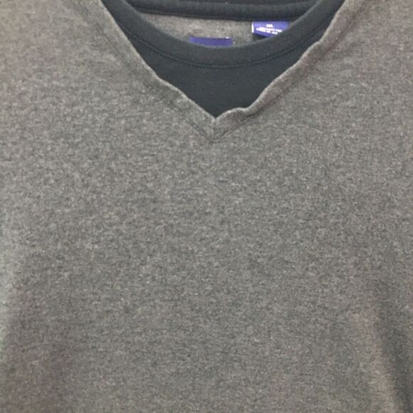 Arrow Solid Dark Gray Long Sleeve Knit Shirt Size XL Mens Casual Crew Neck - Picture 2 of 12